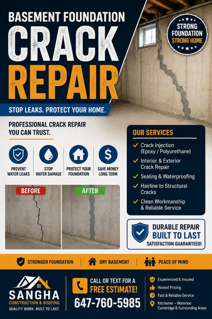 Basement Foundation Crack Injection & Structural Sealing
