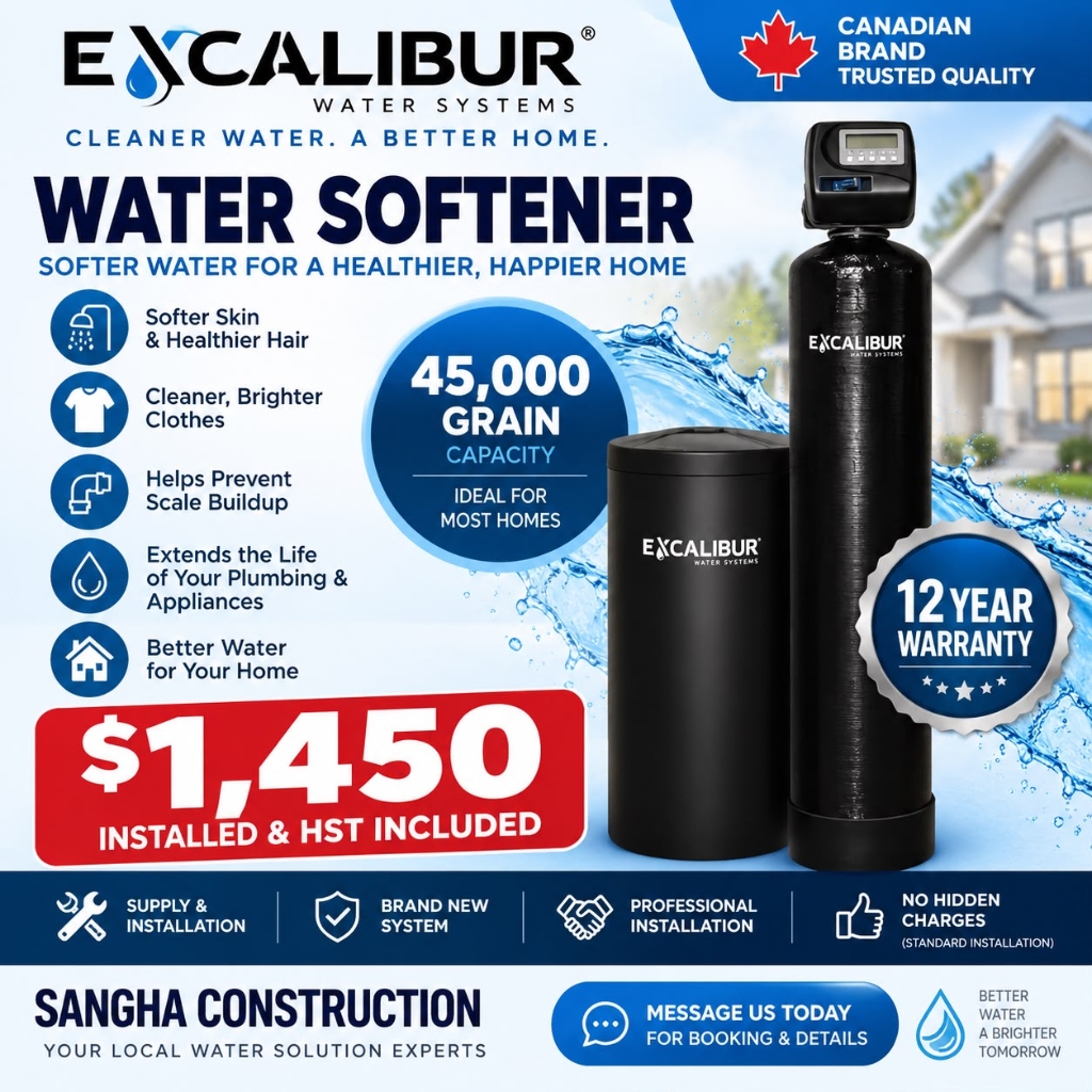 Excalibur 45,000 Grain Water Softener Supply & Turnkey Hookup